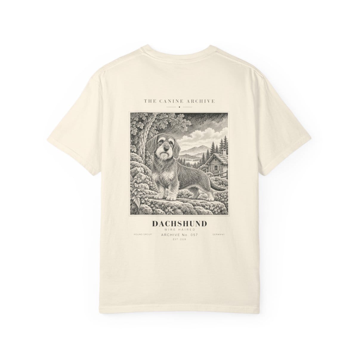 Dachshund Wire Haired Tee in Ivory