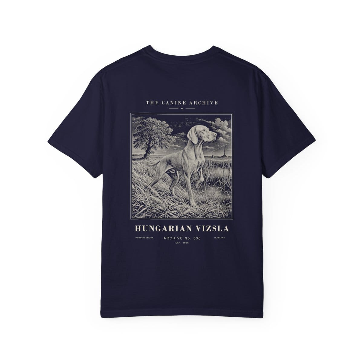 Hungarian Vizsla Archive Tee in True Navy