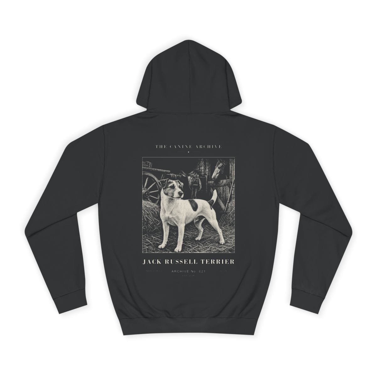 Jack Russell Terrier Archive Hoodie in Jet Black