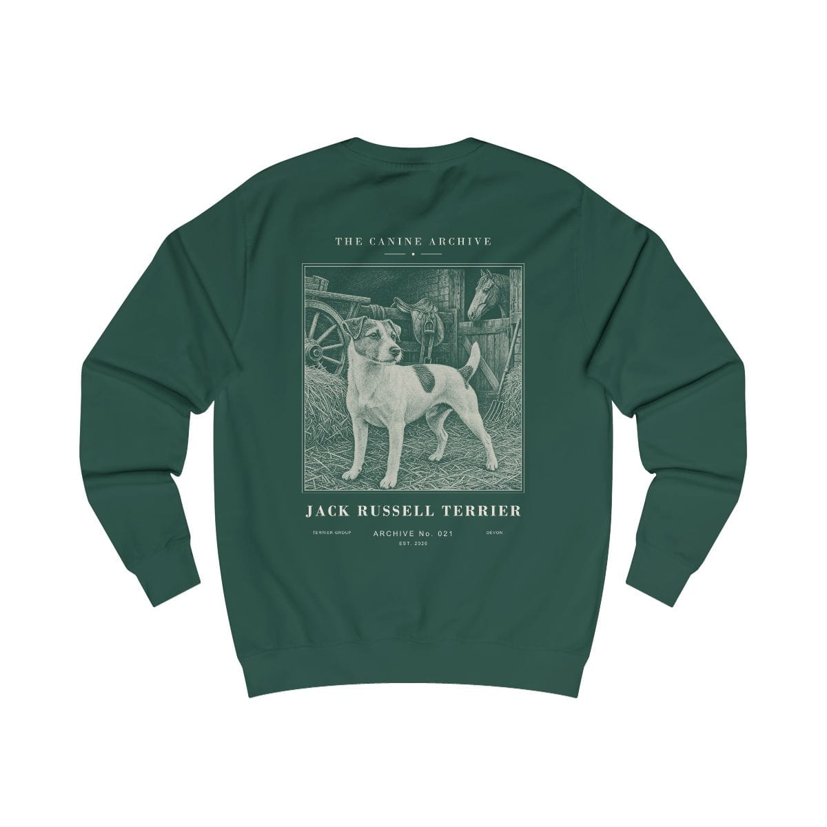 Jack Russell Terrier Archive Sweatshirt in Bottle Green