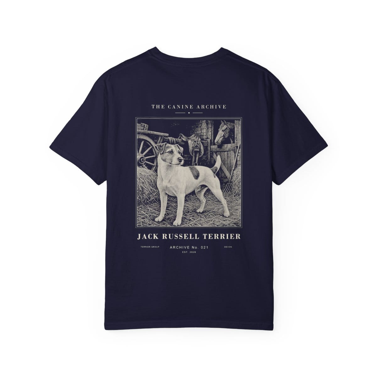 Jack Russell Terrier Archive Tee in True Navy