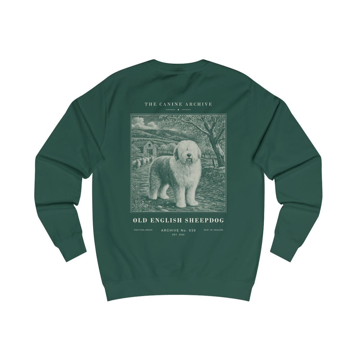 Old English Sheepdog Archive Sweatshirt in Bottle Green