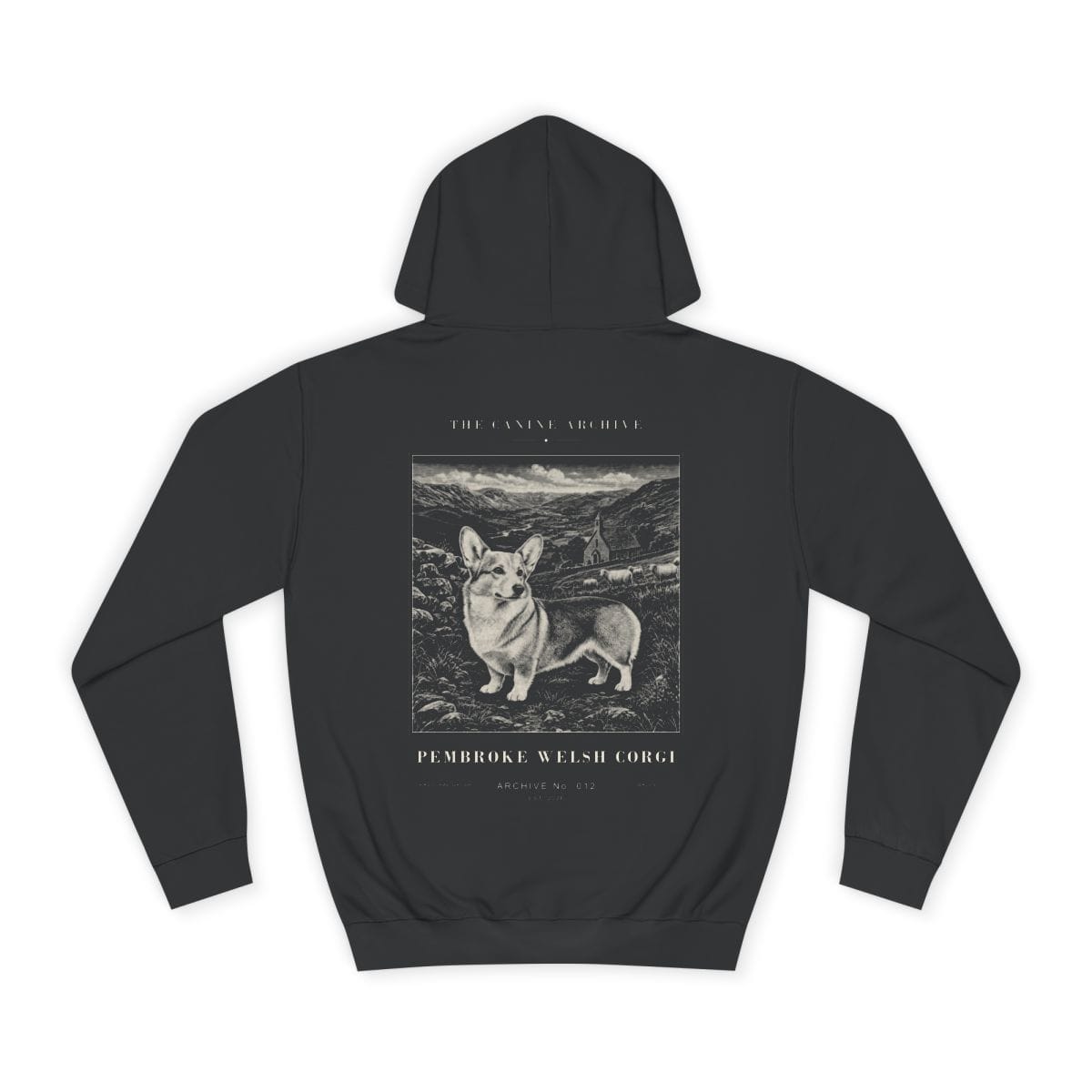 Pembroke Welsh Corgi Archive Hoodie in Jet Black