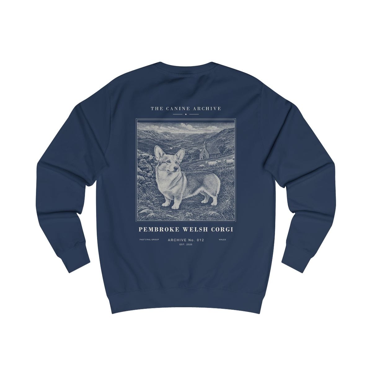 Pembroke Welsh Corgi Archive Sweatshirt in Oxford Navy