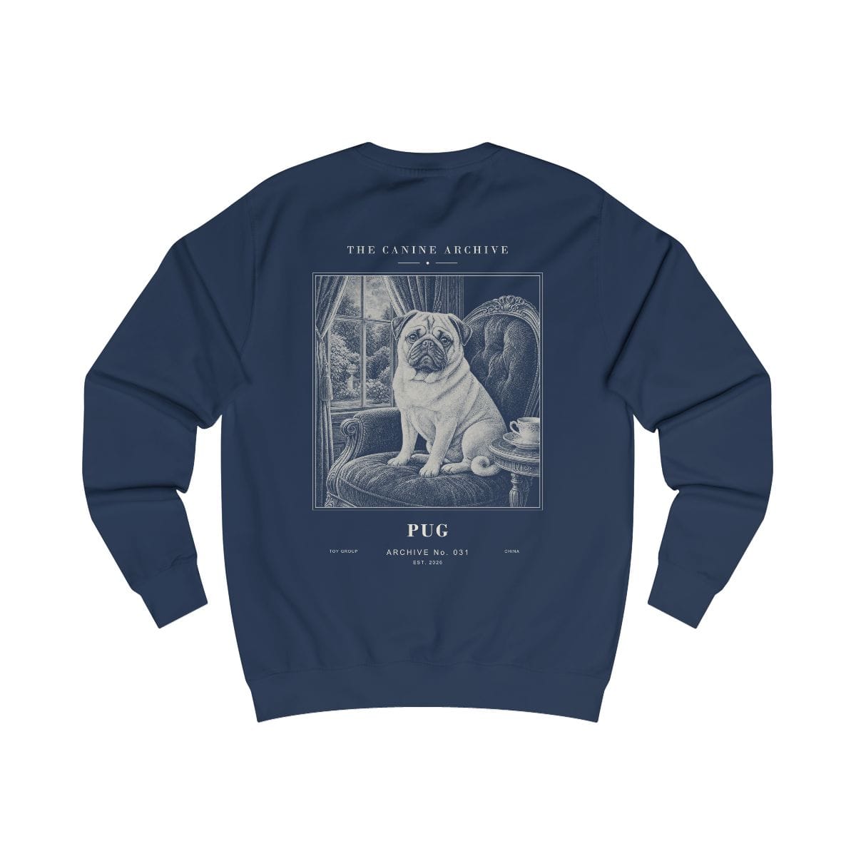 Pug Archive Sweatshirt in Oxford Navy