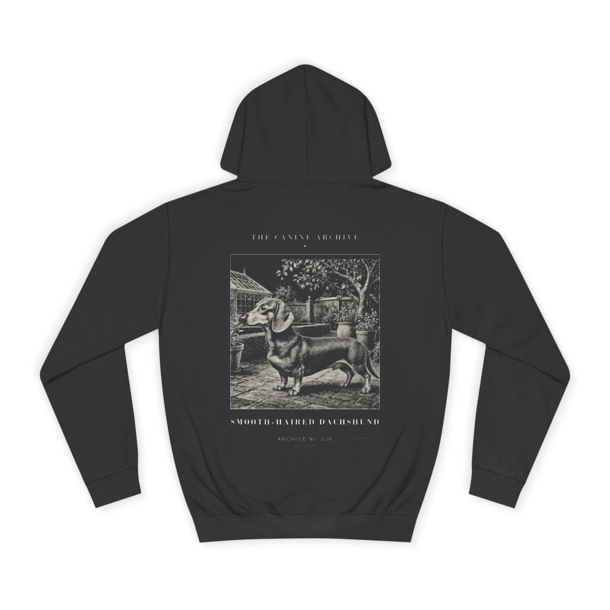 Smooth-Haired Dachshund Archive Hoodie in Jet Black
