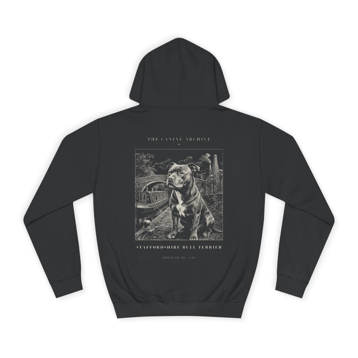 Staffordshire Bull Terrier Archive Hoodie in Jet Black