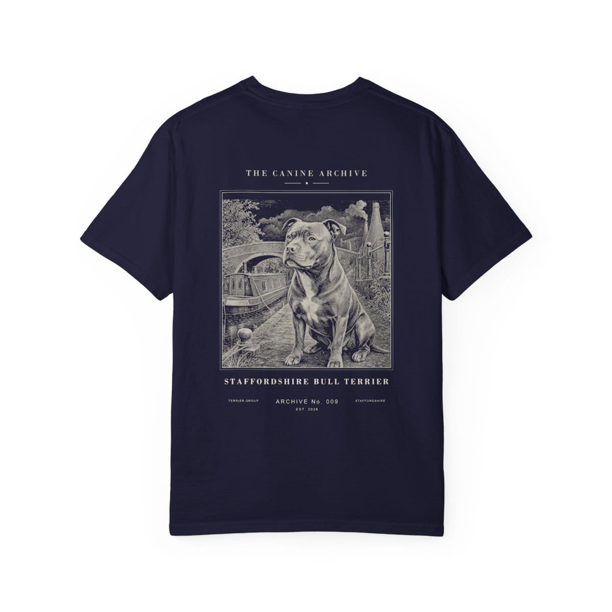 Staffordshire Bull Terrier Archive Tee in True Navy