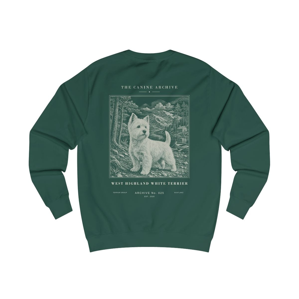 West Highland White Terrier Archive Sweatshirt in Bottle Green