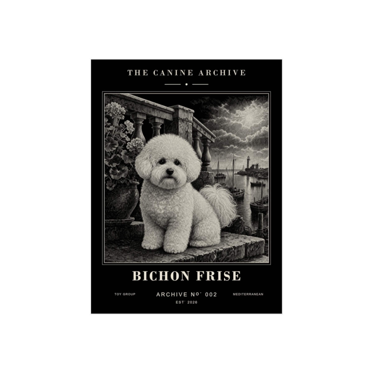 Bichon Frise Archive Print