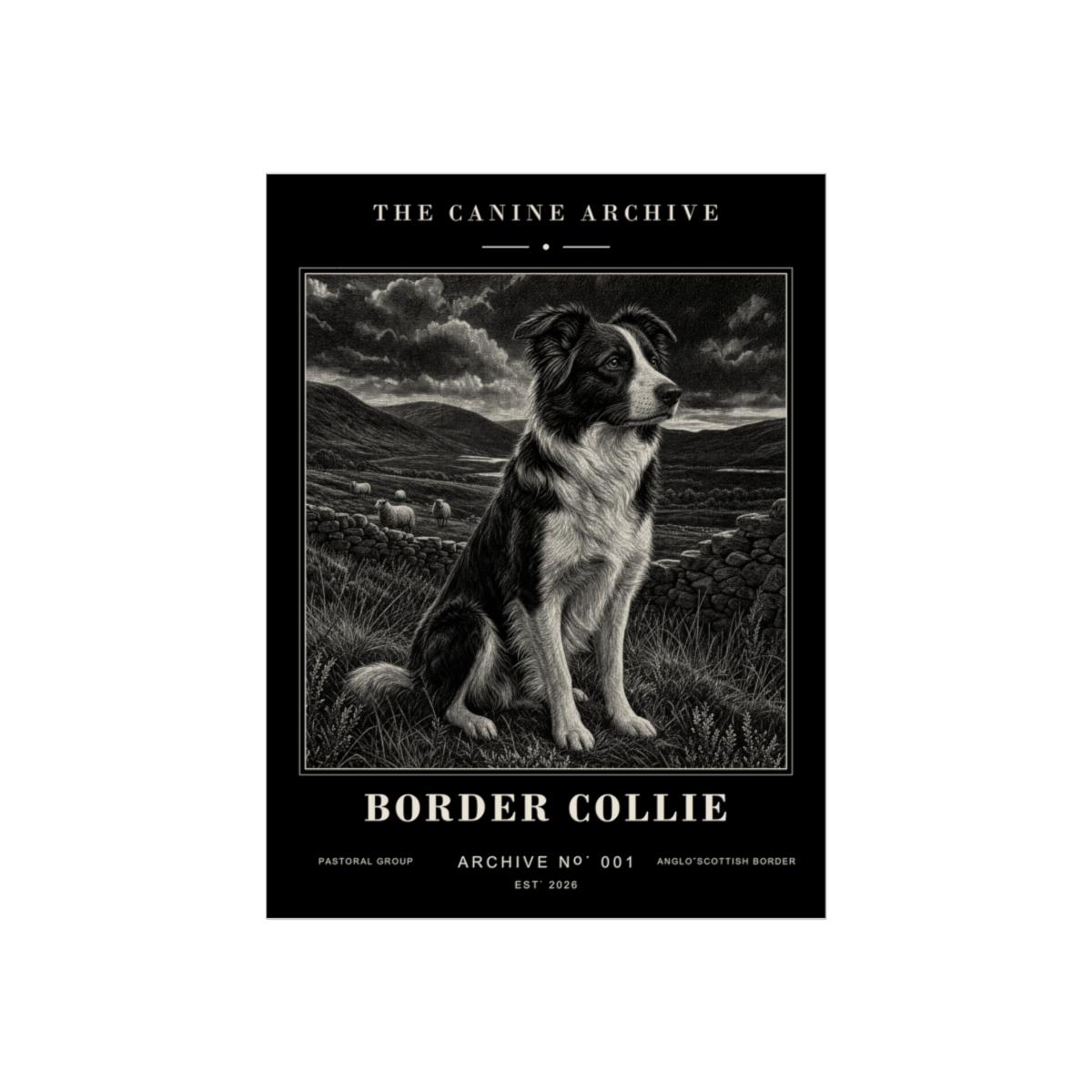 Border Collie Archive Print