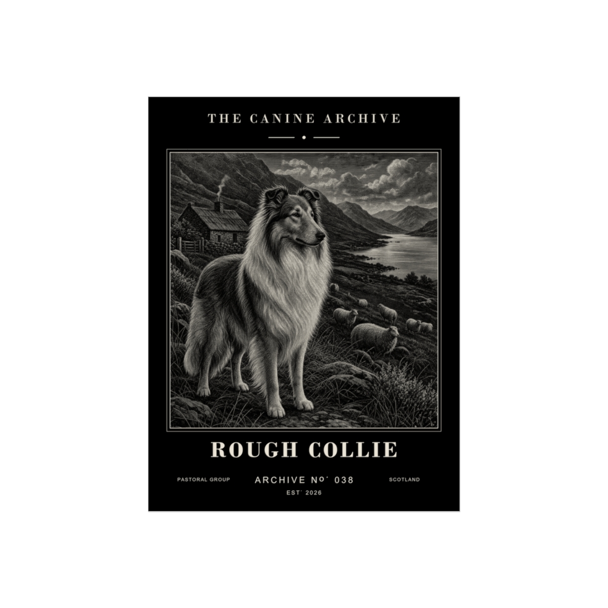 Rough Collie Archive Print