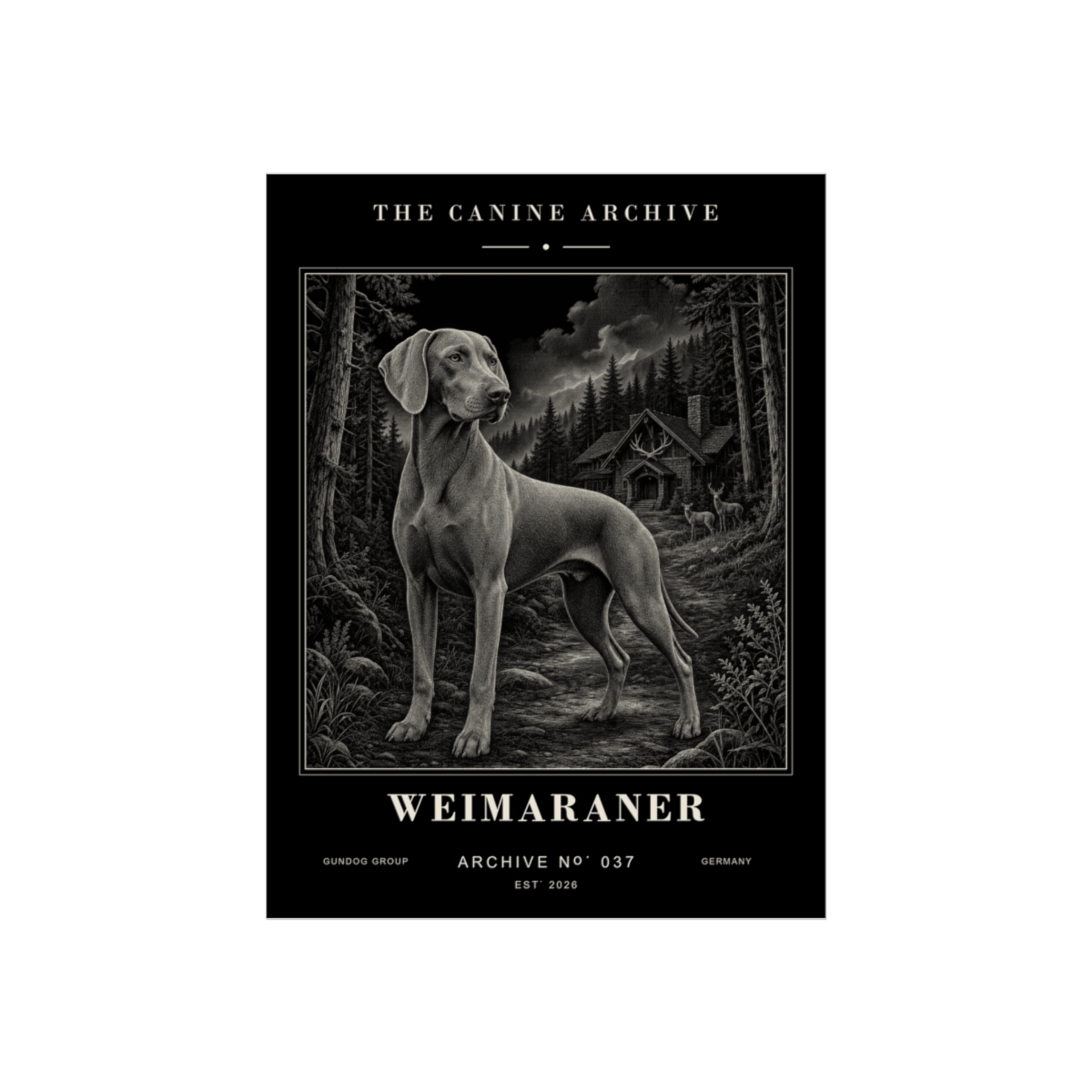 Weimaraner Archive Print