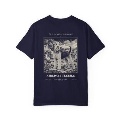 Airedale Terrier Tee in True Navy