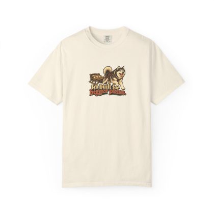 Alaskan Malamute humorous illustration tee in Ivory