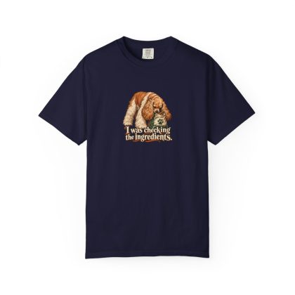 American Cocker Spaniel humorous illustration tee in True Navy