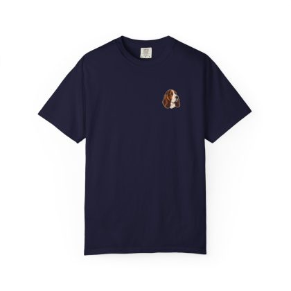 Basset Hound Portrait Tee in True Navy