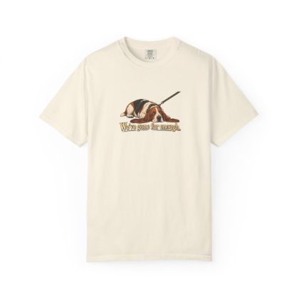 Basset Hound humorous illustration tee in Ivory