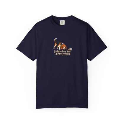 Beagle humorous illustration tee in True Navy