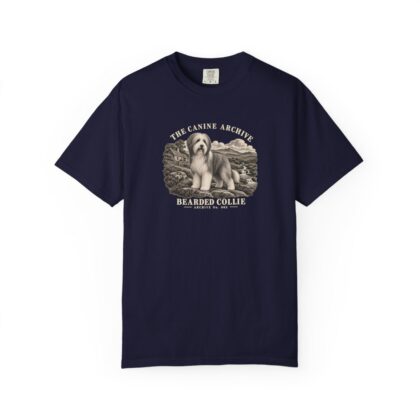 Bearded Collie Front Study Tee in True Navy