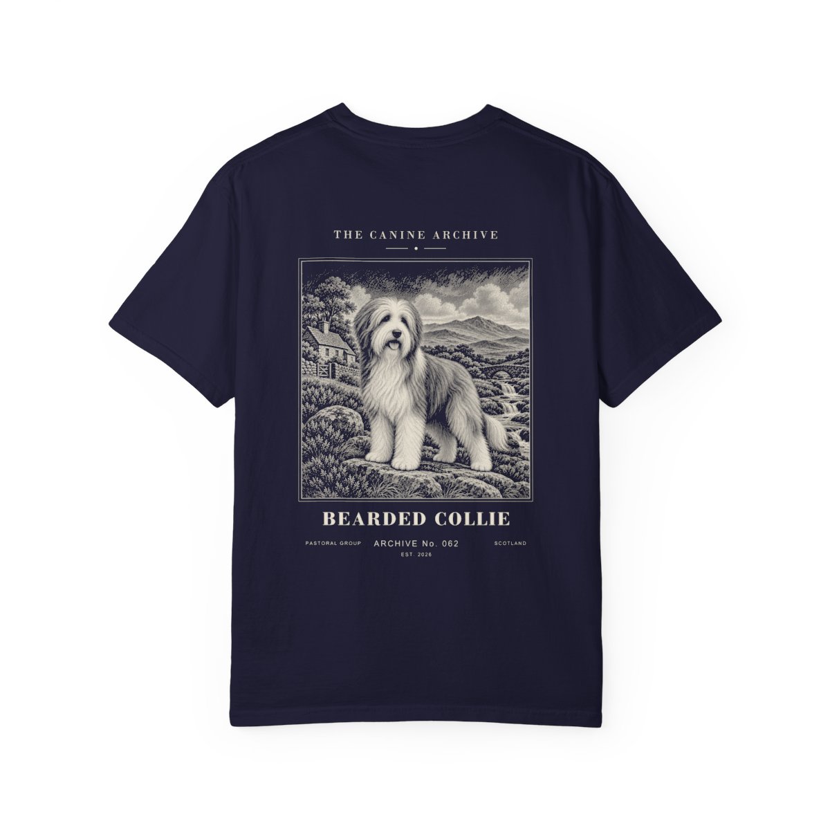 Bearded Collie Tee in True Navy