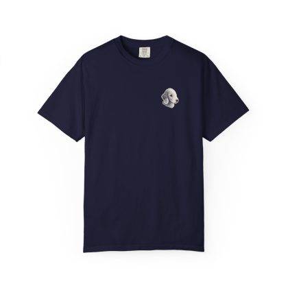 Bedlington Terrier Portrait Tee in True Navy