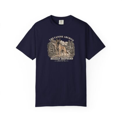 Belgian Shepherd Malinois Front Study Tee in True Navy