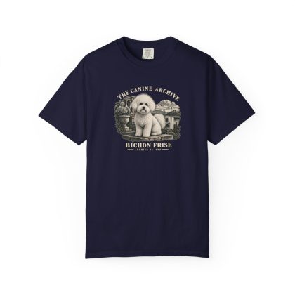 Bichon Frise Front Study Tee in True Navy