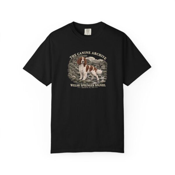 Welsh Springer Spaniel Front Study Tee in Black