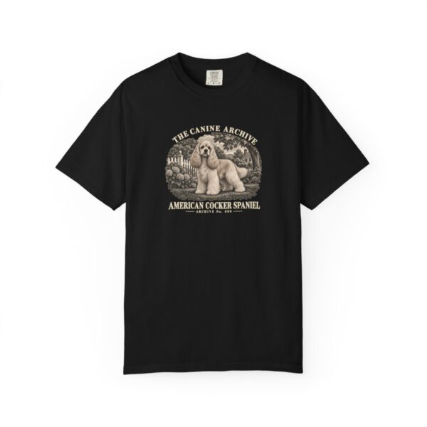 American Cocker Spaniel Front Study Tee in Black