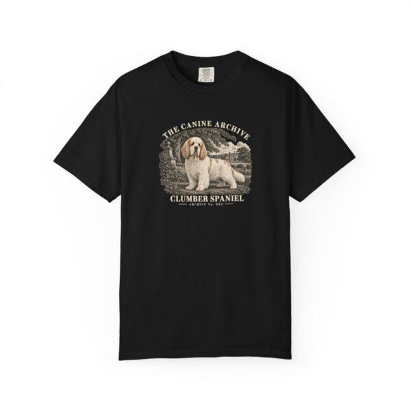 Clumber Spaniel Front Study Tee in Black