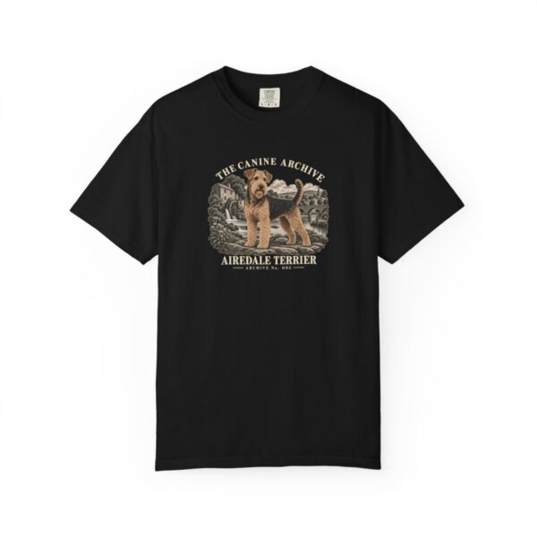 Airedale Terrier Front Study Tee in Black