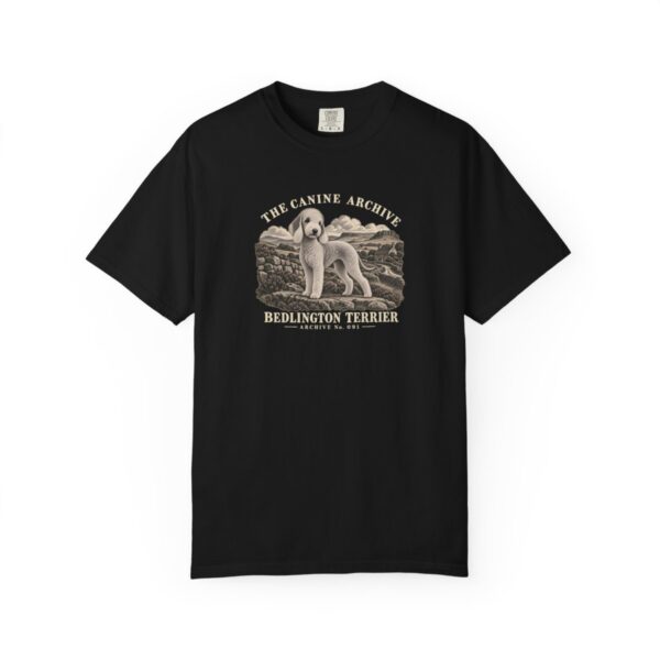 Bedlington Terrier Front Study Tee in Black