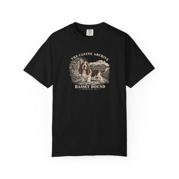 Basset Hound Front Study Tee in Black