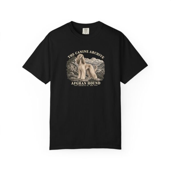 Afghan Hound Front Study Tee in Black