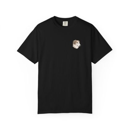 Borzoi head-only left chest tee in Black