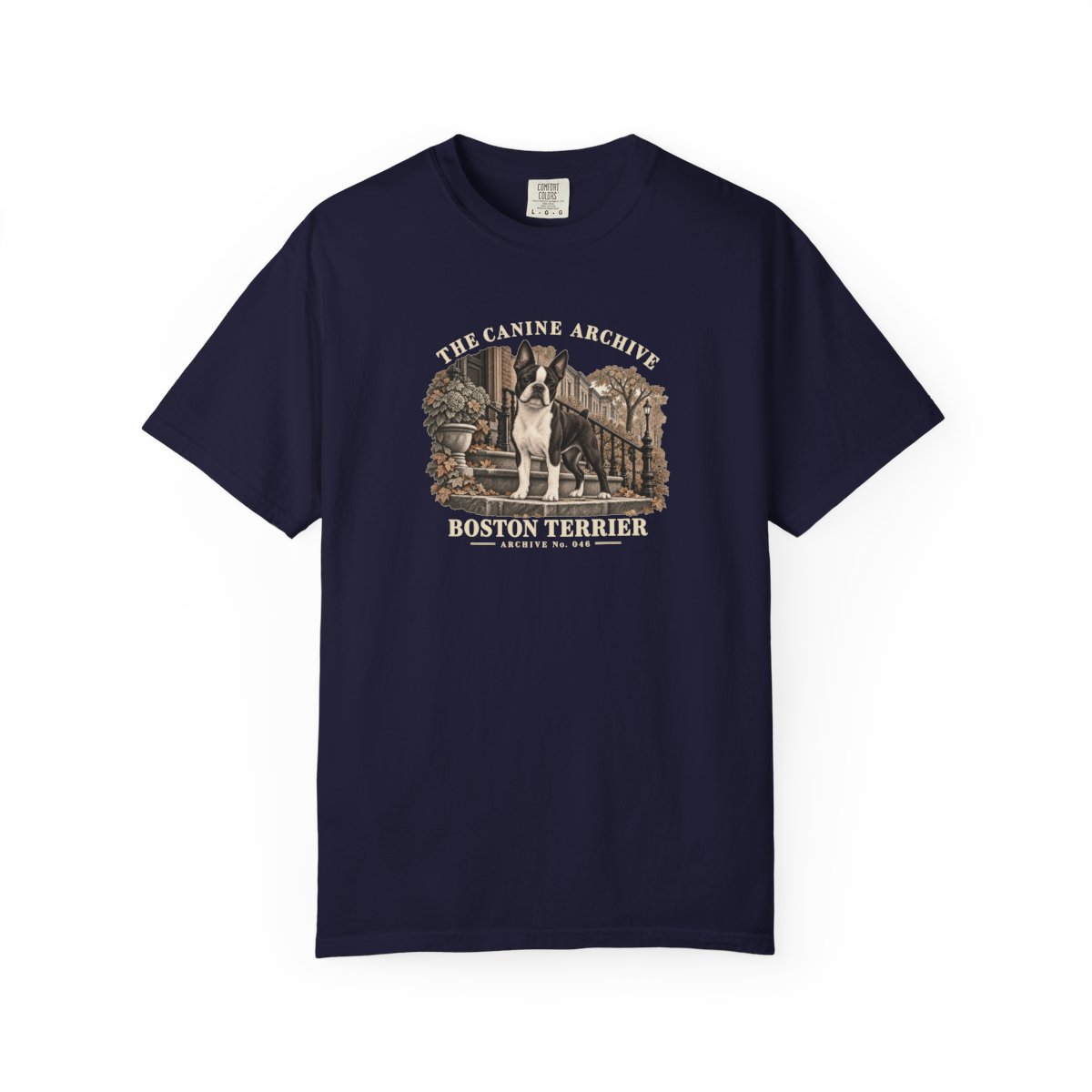 Boston Terrier Front Study Tee in True Navy