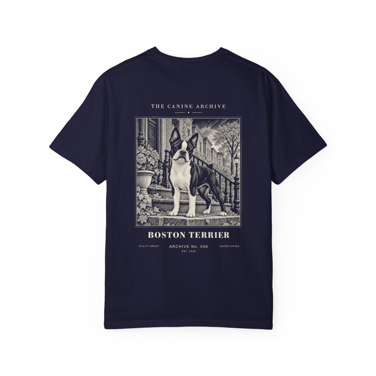 Boston Terrier Tee in True Navy
