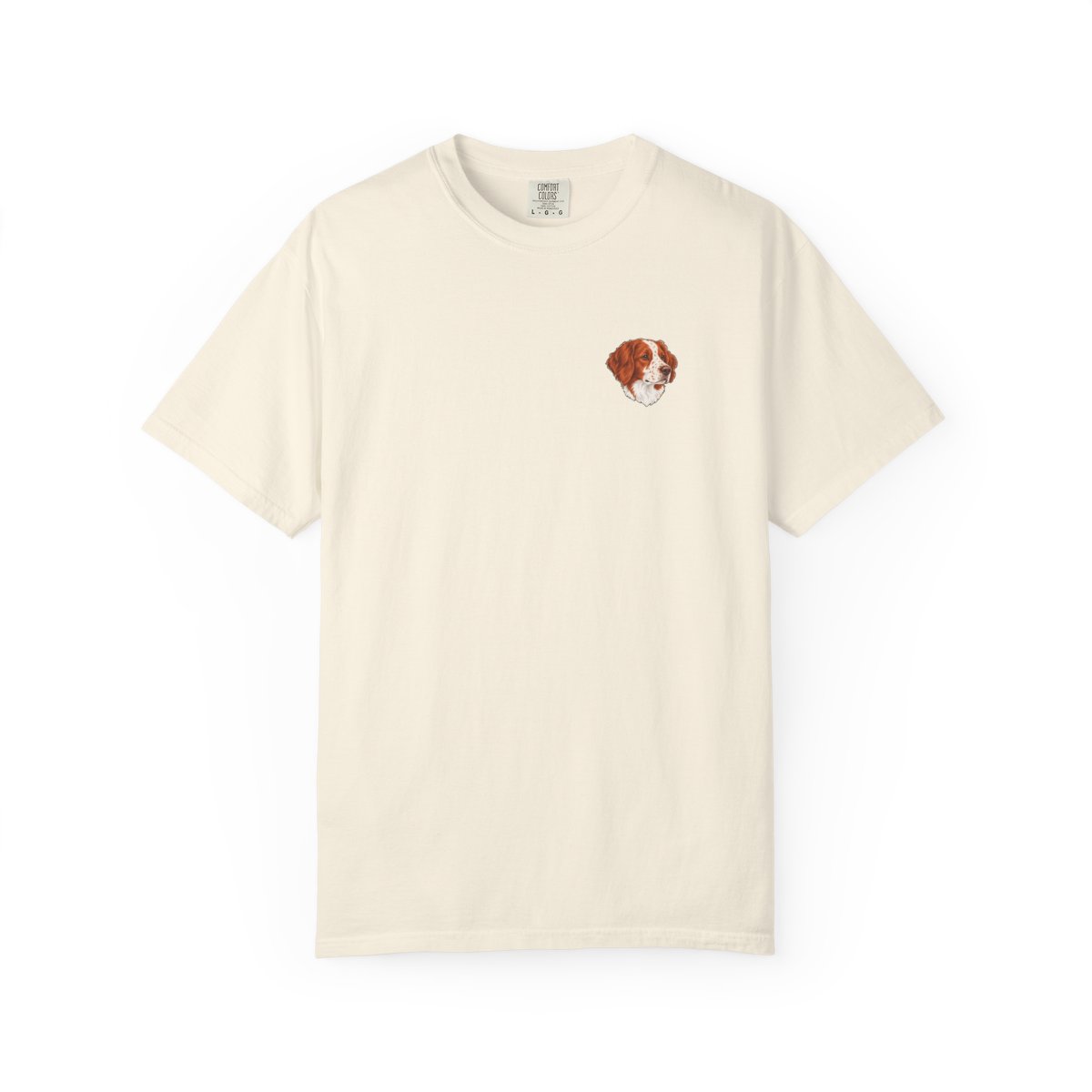 Brittany head-only left chest tee in Ivory