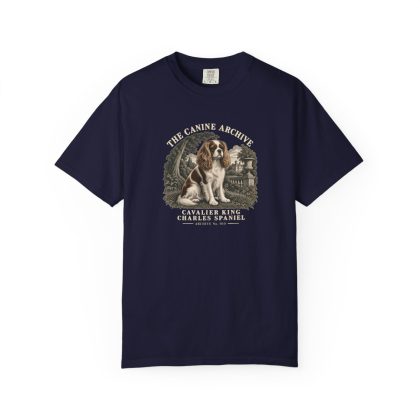 Cavalier King Charles Spaniel Front Study Tee in True Navy