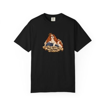 Cavalier King Charles Spaniel humorous illustration tee in Black