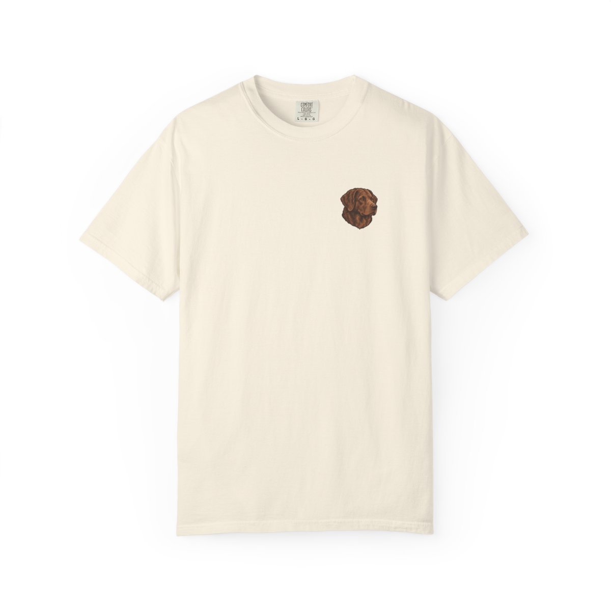 Chesapeake Bay Retriever head-only left chest tee in Ivory