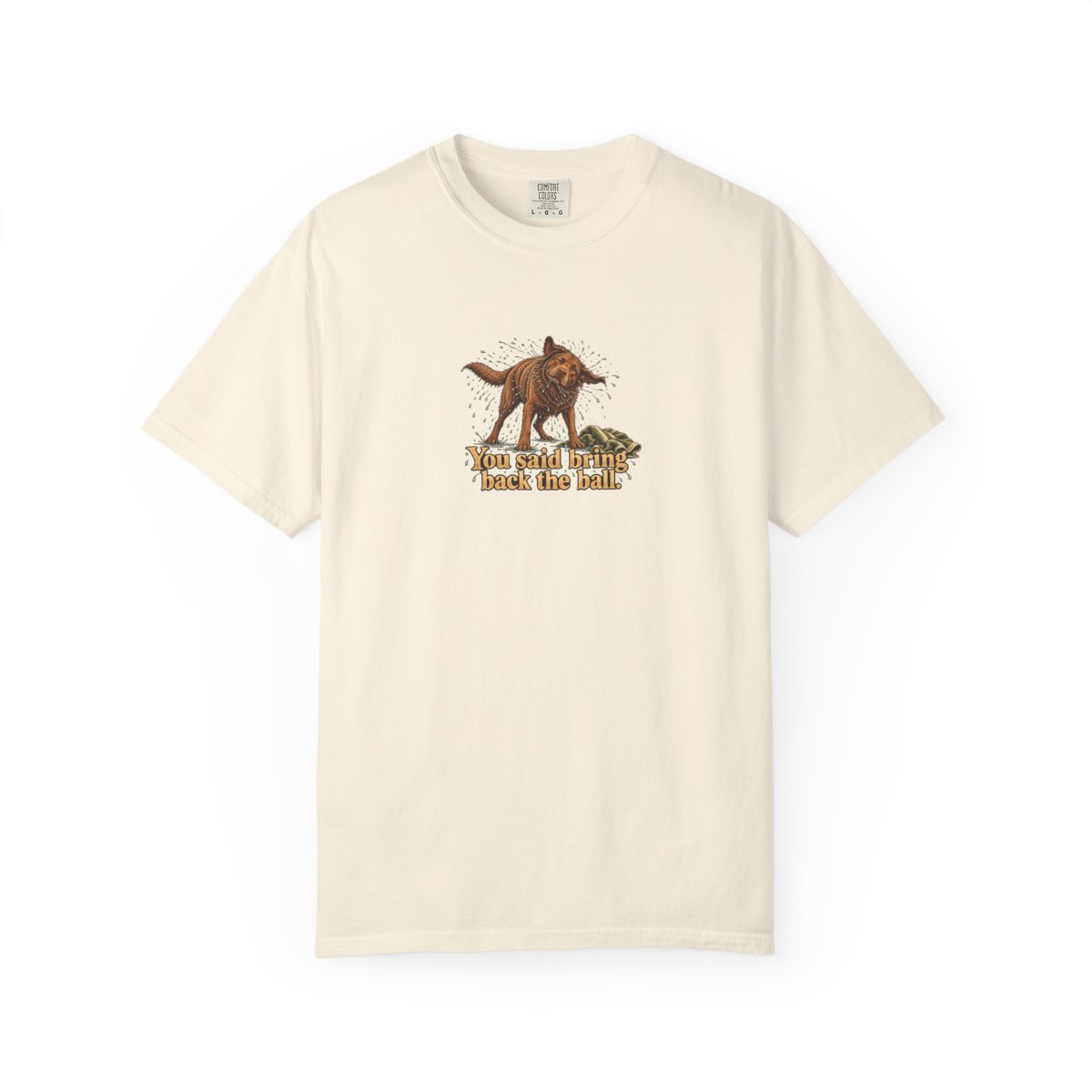 Chesapeake Bay Retriever humorous illustration tee in Ivory
