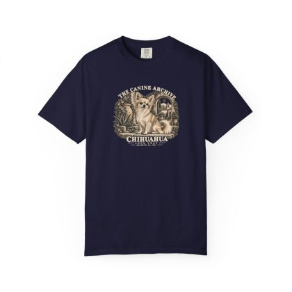 Chihuahua Long Coat Front Study Tee in True Navy