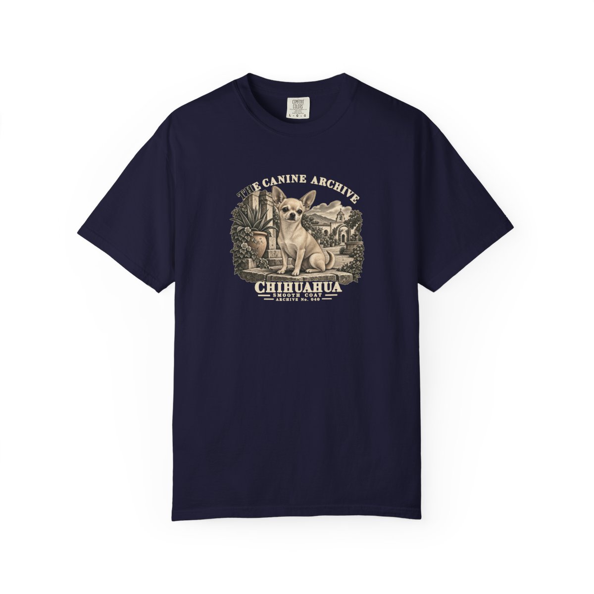 Chihuahua Smooth Coat Front Study Tee in True Navy