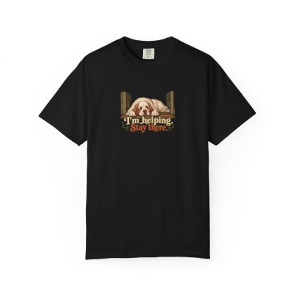 Clumber Spaniel humorous illustration tee in Black