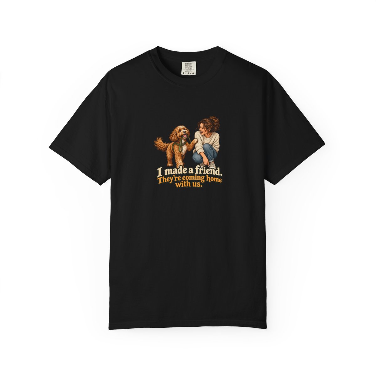 Cockapoo humorous illustration tee in Black