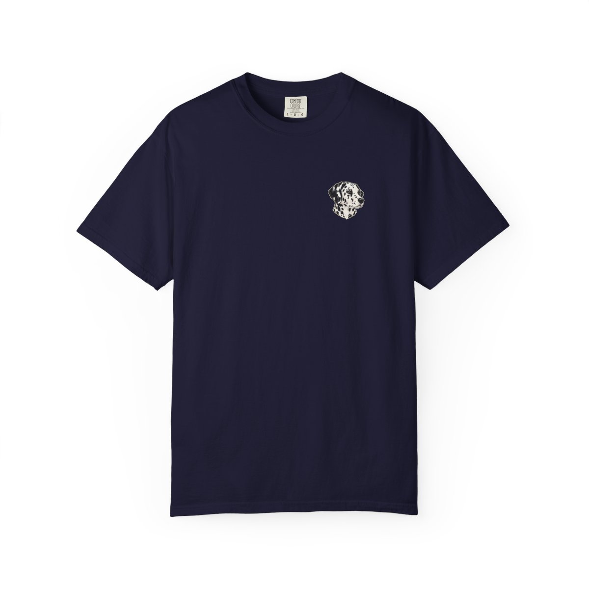 Dalmatian head-only left chest tee in True Navy