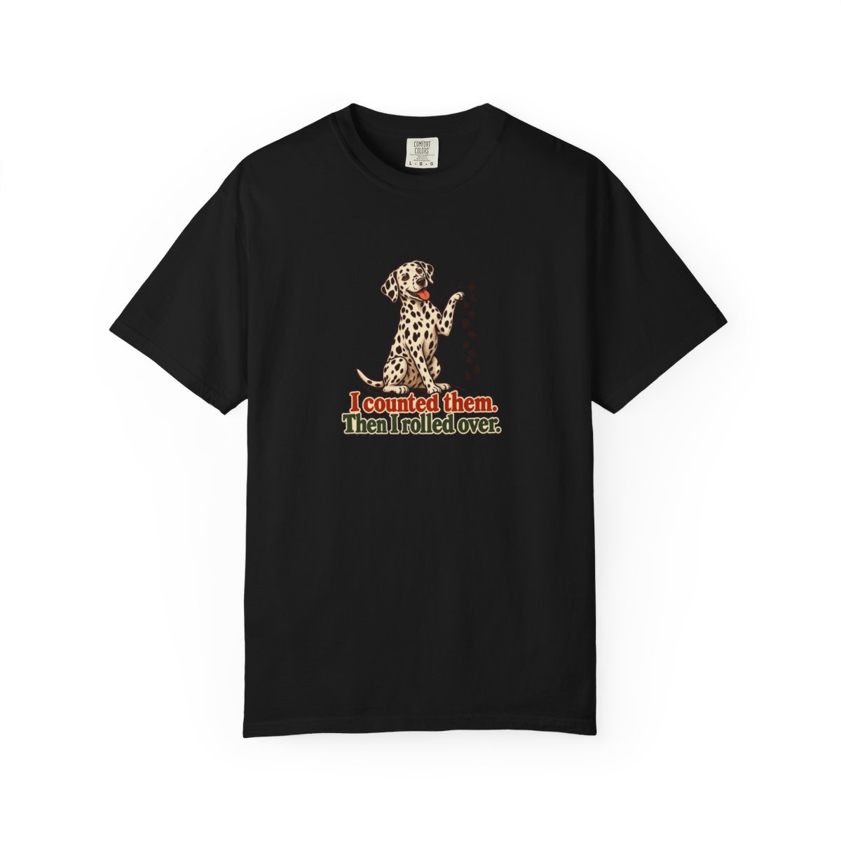 Dalmatian humorous illustration tee in Black