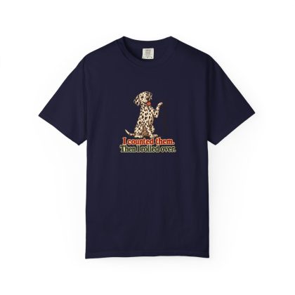 Dalmatian humorous illustration tee in True Navy